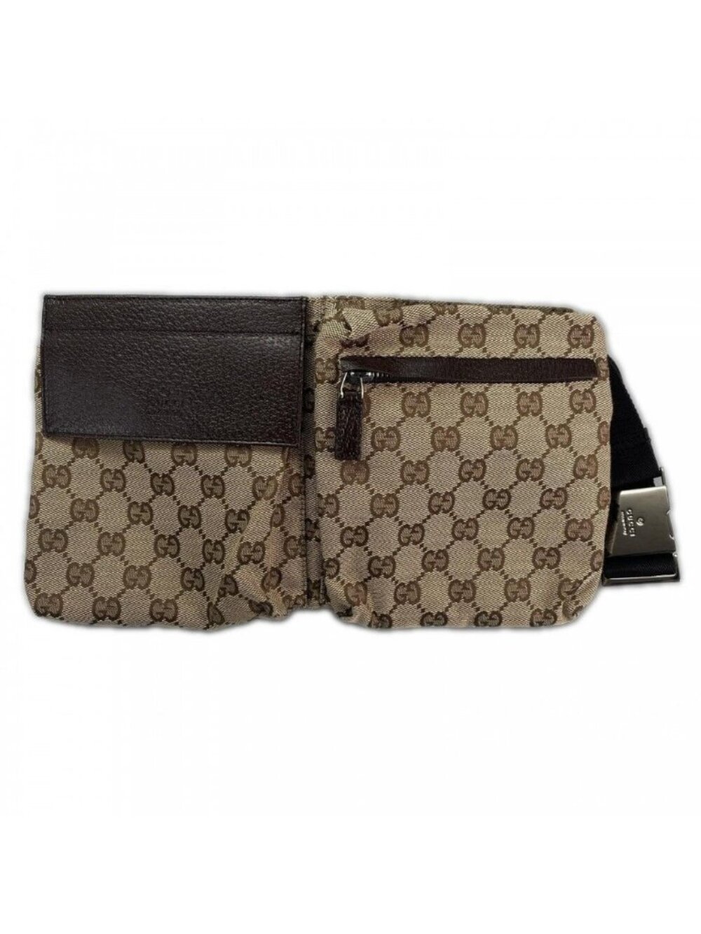 Gucci Waist Bag GG Canvas Beige Silver